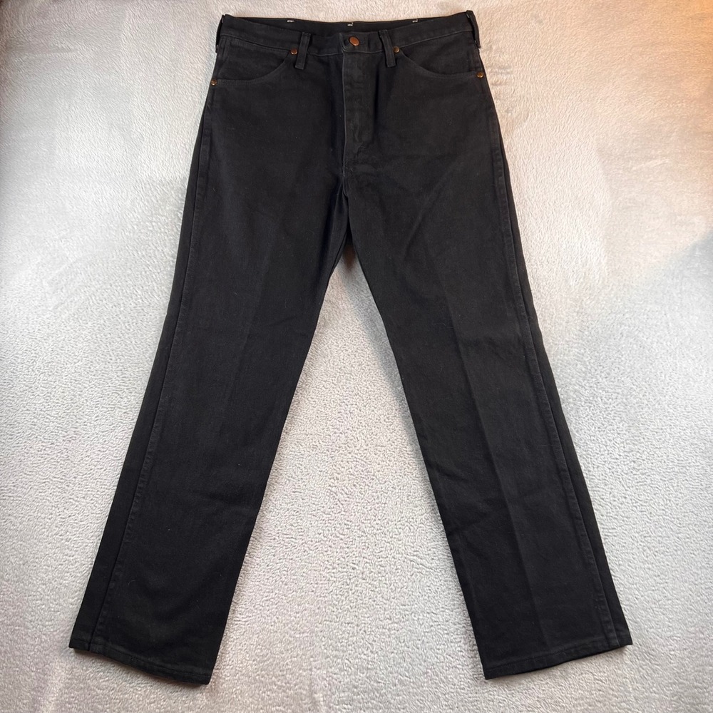 Wrangler 936WBK Cowboy Cut Slim Fit Black Denim Jeans Mens 33x30 Made in USA